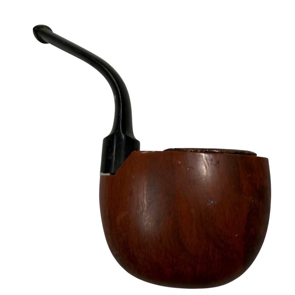 Vintage Wooden Tobacco Smoking Pipe Bent Stem Polished Brown Wood Restorable